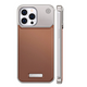 Metallic Vegan Leather Aroma Case for iPhone 16 Pro Max – Brown